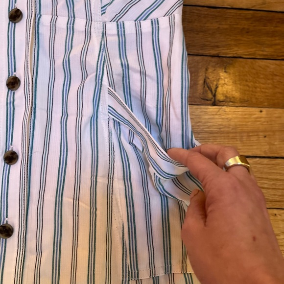 Loft white button down stripe dress size 4 NWT - Picture 2 of 4